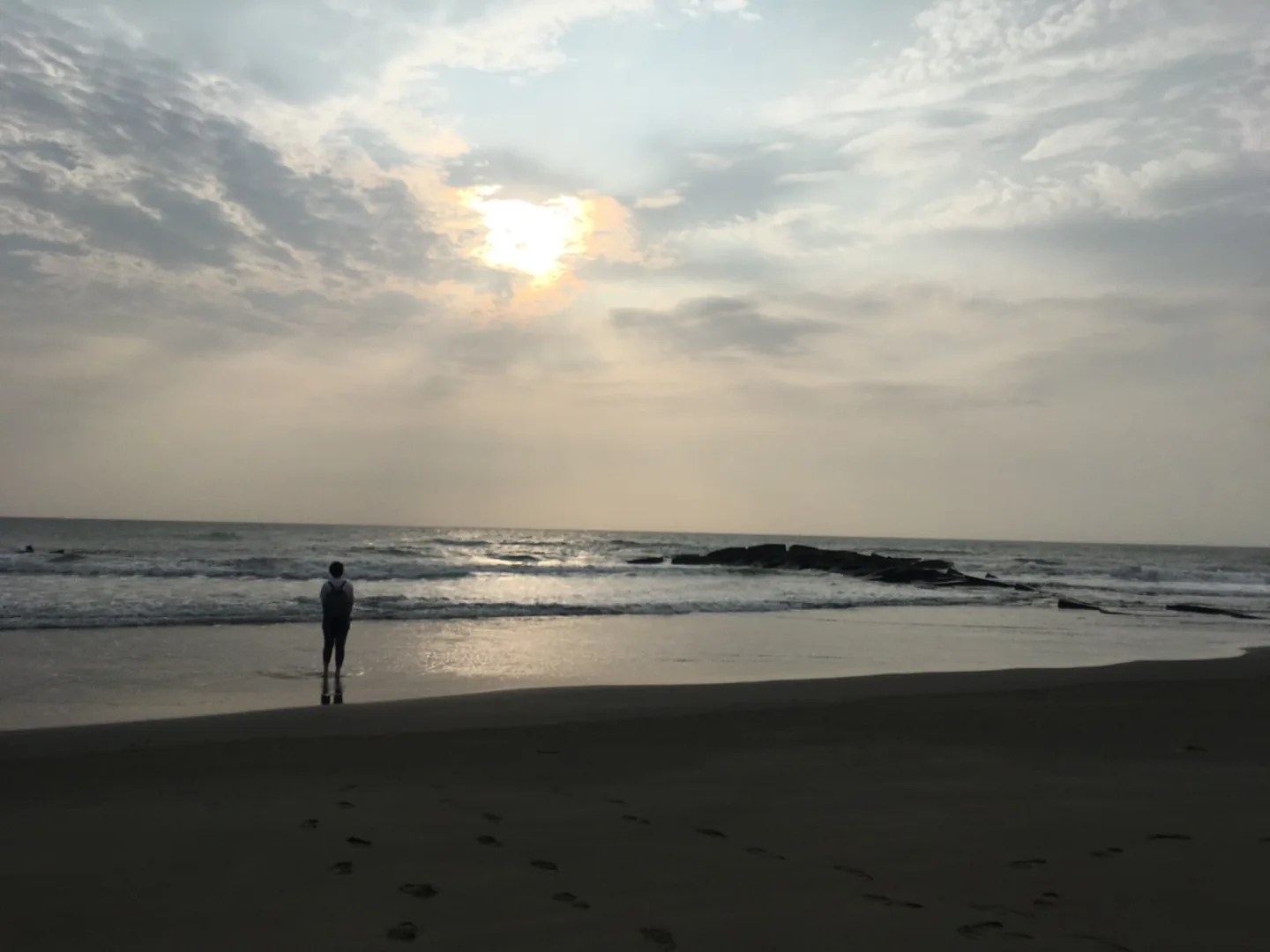 台南海邊的夕陽！那個下午我在那邊發神經，一直想工作的事情。